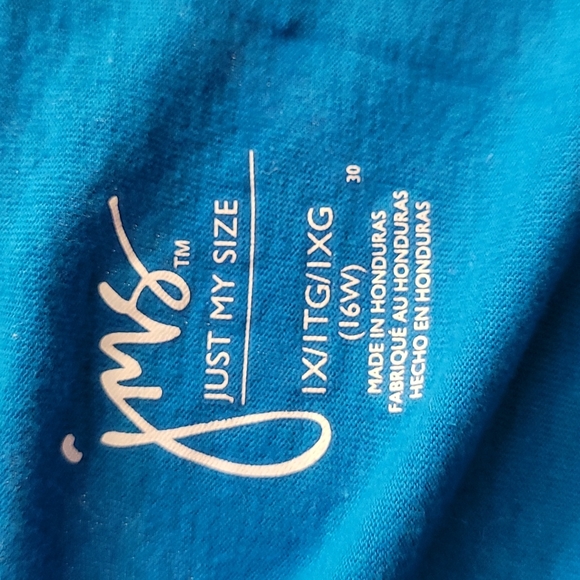 Just My Size Women's Teal Long Sleeve Shirt Size 16W - Picture 5 of 6